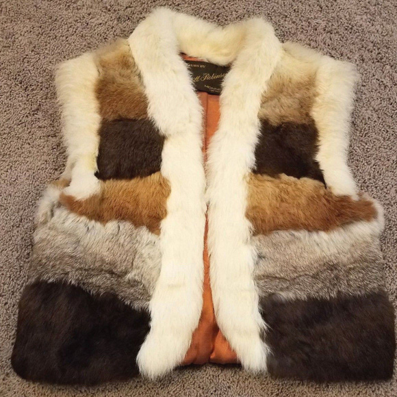 VINTAGE * Rabbit Vest  "Furs by Bill Robinson Monnig's " - Picture 6 of 9